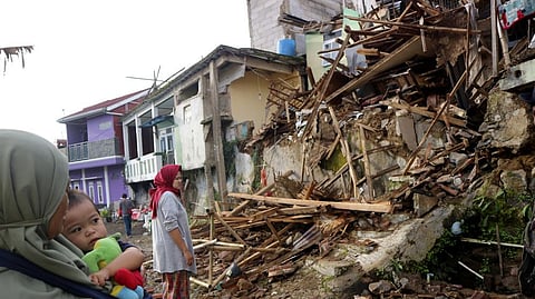 Residents of the damaged houses in Cianjur