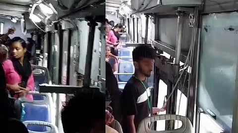 The bus with a leaky roof