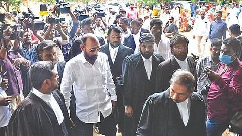 One of the suspects coming out of the court in Tiruchy on Tuesday