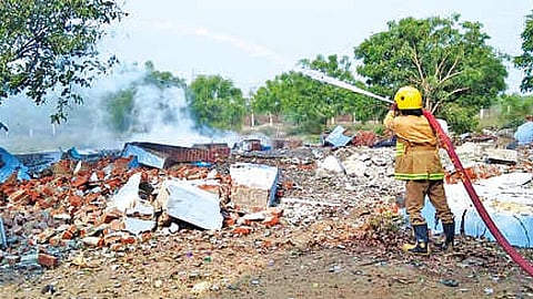 The explosion tore up the bodies of victims and charred pieces were found lying at the accident site