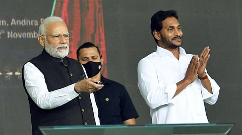 Prime Minister Narendra Modi and Andhra Pradesh Chief Minister Y.S. Jagan Mohan Reddy