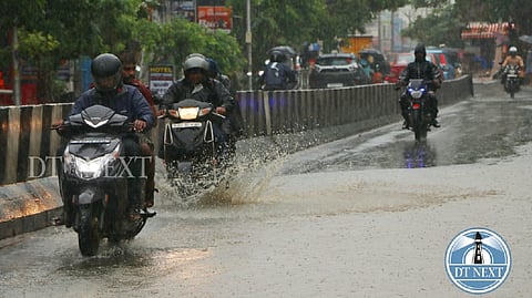 Vehicles driven on roads with rain water
