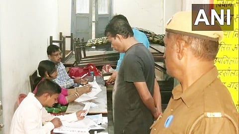 Visual from Guru Nanak Girls Inter College polling booth for Gola Gokarannath by-elections