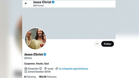 Verified account of Jesus Christ on Twitter