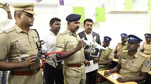 Training programme for cops to learn operating drones was taught on Tuesday