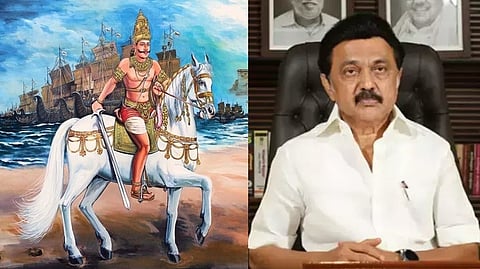 Tamil king Raja Raja Chola painting, Chief Minister MK Stalin