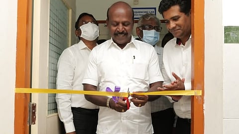 Health Minister Ma Subramanian inaugurating the lab on Friday.