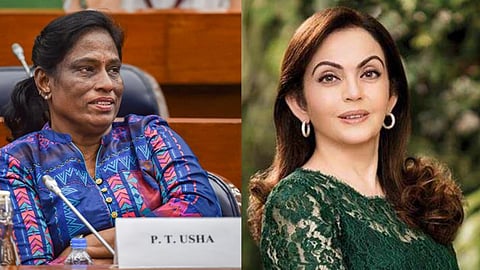 PT Usha (L), Nita Ambani (R)