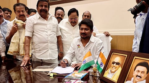 Udhayanidhi in his office