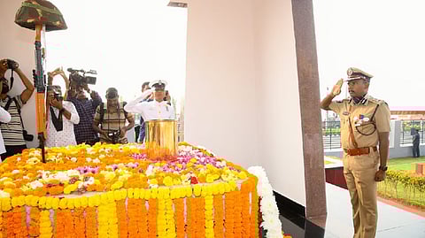 Wreaths for the Indian Navy martyrs