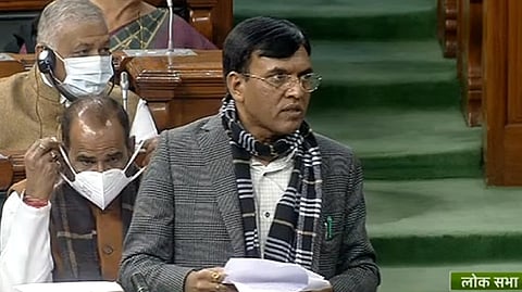Mansukh Mandaviya addressing the house