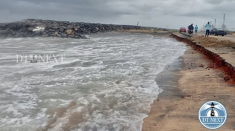 Erosion in the Ennore express road
