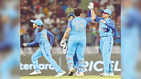 India women celebrate its win in the second T20I