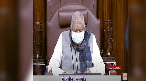 Rajya Sabha Chairman Jagdeep Dhankhar in the Parliament.