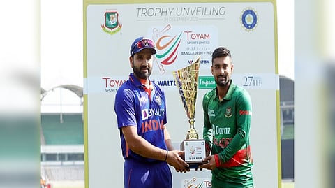 India captain Rohit Sharma and Bangladesh skipper Litton Das