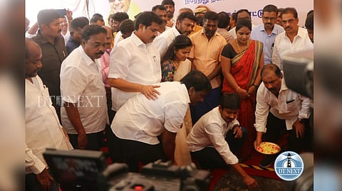 Udhayanidhi Stalin lays foundation stone for roadside sewage pumping station.