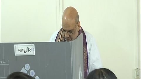 Union Home Minister Amit Shah cast his vote