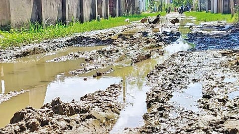 The sorry condition of road in Veppampattu