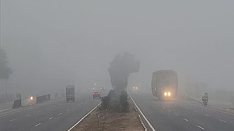 Dense Fog Thick fog shrouds Ambala