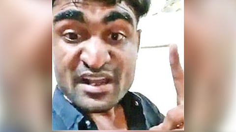 Man talking to the camera