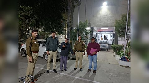 Delhi Police with the accused