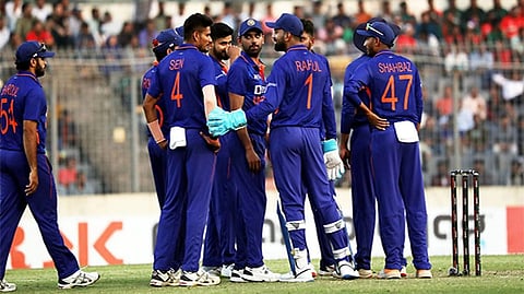 Indian team during first ODI against Bangladesh