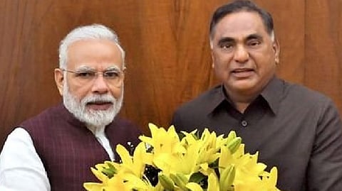 Ramvir Singh Bidhuri with Narendra Modi
