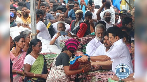 CM Stalin distributes relief material on Saturday