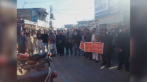 Demonstrations were organized in Pakistan-occupied Kashmir's