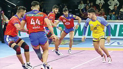 Tamil Thalaivas raider Narender rose to the occasion with 13 points