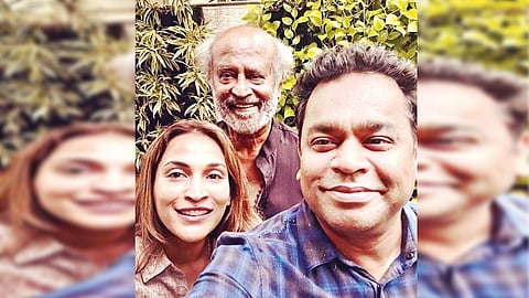 AR Rahman with Rajnikanth and Aishwaryaa