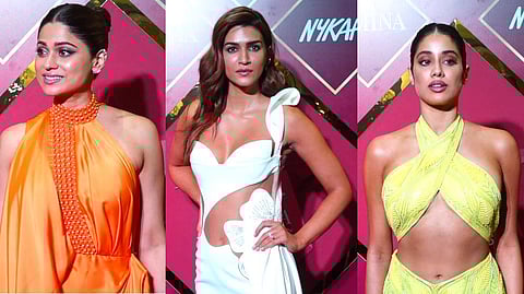 (Left to Right) Shamita Shetty; Kriti Sanon; Janhvi Kapoor