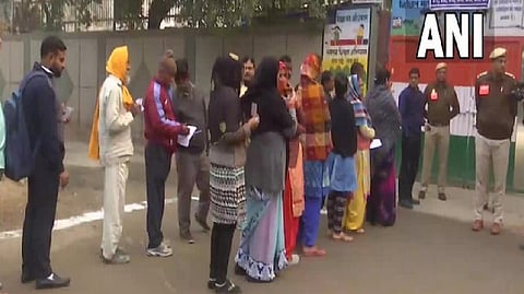 Visuals from polling booth