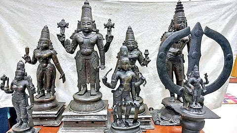 The idols recovered from a house in Chennai