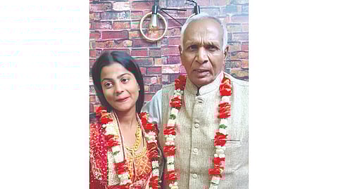 A 30-second clip of a 62-year-old man ?marrying? a 21-year-old woman has gone viral on social media