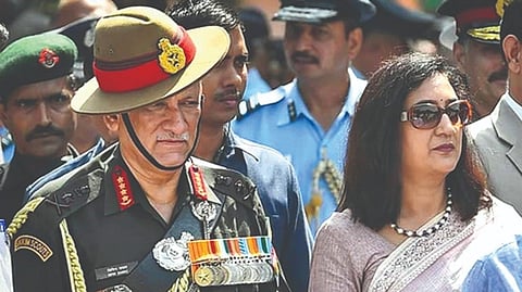 Former CDS General Bipin Rawat and his wife Madhulika Rawat