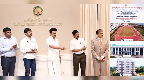 CM Stalin inaugurates Rs 15.60 crore worth sports facilities, including multi-purpose gymnasium, artificial tracks, and residential quarters for teachers at Tamil Nadu Physical Education and Sports University.