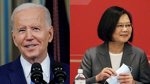 (L)US President Joe Biden & Taiwan's President Tsai Ing-wen(R)