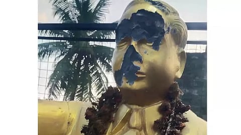Statue of B R Ambedkar was damaged by miscreants
