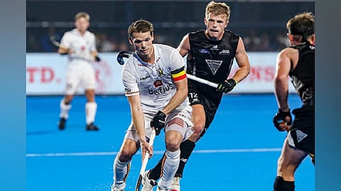 Belgium and New Zealand players in action