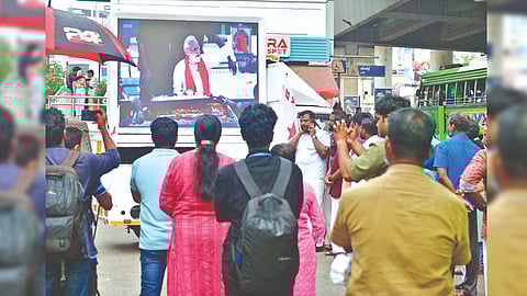 Documentary being screened in Thiruvananthapuram.