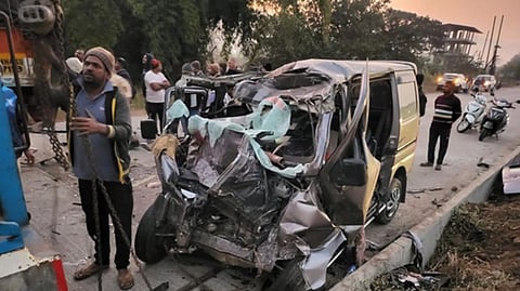 Car collided with a truck