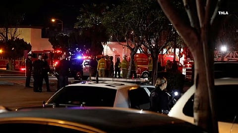 Emergency responders on the scene after a shooting in the city of Monterey Park, California