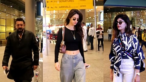 (L to R) Sanjay Dutt; Disha Patani; Sanjana Sanghi