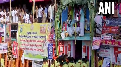 Visuals of Jallikattu from Palamedu, Madurai district