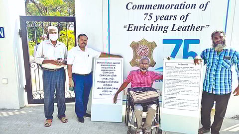 Members of the Disability Rights Alliance protesting outside CLRI