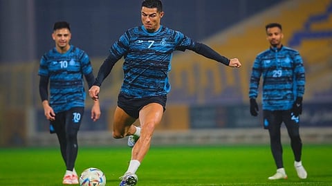 Cristiano Ronaldo during practice