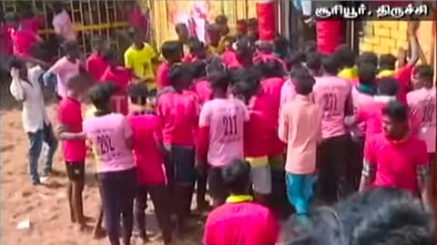 Screengrab from the Jallikattu event in Suriyur