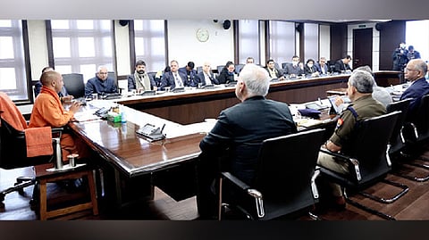 UP Chief Minister Yogi Adityanath during a review meeting on Covid.