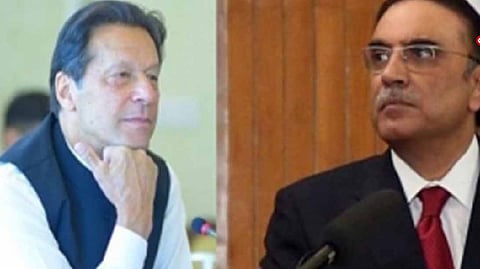 Former Pakistan Prime Minister Imran Khan ; Asif Ali Zardari